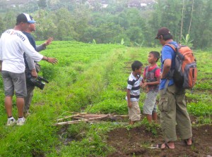 Proses pengambilan adegan di sawah